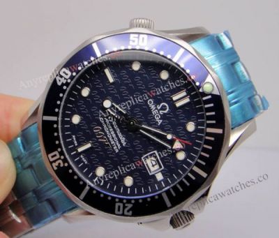 Omega Seamaster 007 Replica Automatic Watch - Blue Face Stainless Steel Band